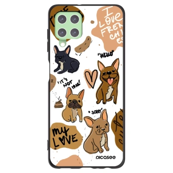 Picasee silikonski črni ovitek za Samsung Galaxy A22 A225F 4G - Frenchies