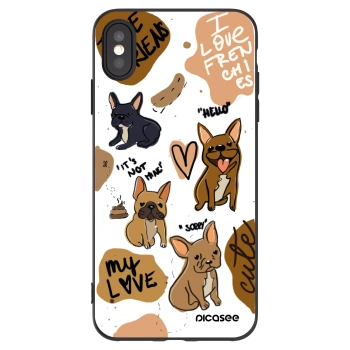 Picasee silikonski črni ovitek za Apple iPhone XS Max - Frenchies