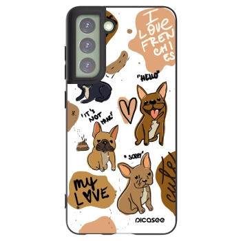 Picasee silikonski črni ovitek za Samsung Galaxy S21 FE 5G - Frenchies