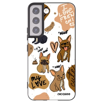 Picasee silikonski črni ovitek za Samsung Galaxy S22 5G - Frenchies