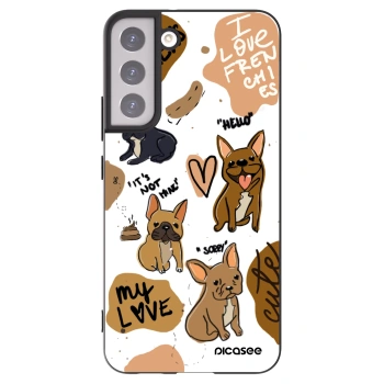 Picasee silikonski črni ovitek za Samsung Galaxy S22+ 5G - Frenchies