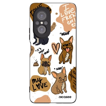 Picasee silikonski črni ovitek za Huawei Nova 9 SE - Frenchies