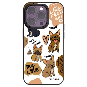 Picasee silikonski črni ovitek za Apple iPhone 14 Pro - Frenchies