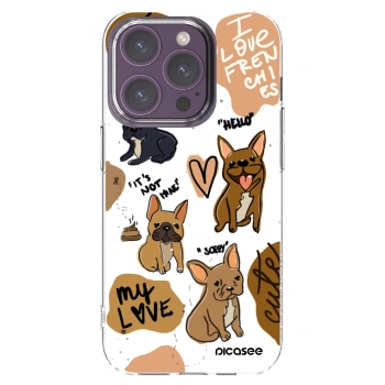 Picasee silikonski prozorni ovitek za Apple iPhone 14 Pro - Frenchies