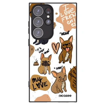 Picasee silikonski črni ovitek za Samsung Galaxy S23 Ultra 5G - Frenchies