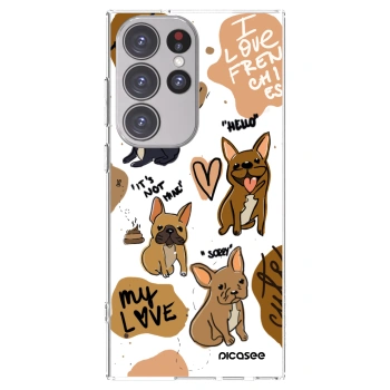 Picasee silikonski prozorni ovitek za Samsung Galaxy S23 Ultra 5G - Frenchies