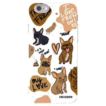 Picasee silikonski prozorni ovitek za Apple iPhone 6/6S - Frenchies