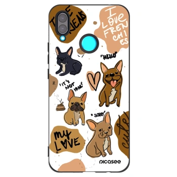 Picasee silikonski črni ovitek za Huawei Nova 3 - Frenchies