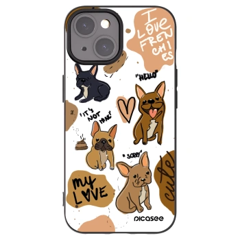 Picasee silikonski črni ovitek za Apple iPhone 15 - Frenchies