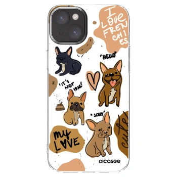 Picasee silikonski prozorni ovitek za Apple iPhone 15 Plus - Frenchies
