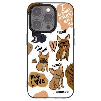 Picasee silikonski črni ovitek za Apple iPhone 15 Pro - Frenchies