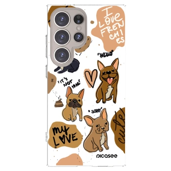 Picasee silikonski prozorni ovitek za Samsung Galaxy S24 Ultra S928B 5G - Frenchies