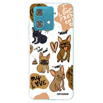 Picasee silikonski prozorni ovitek za Motorola Edge 40 Neo - Frenchies