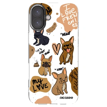 Picasee silikonski prozorni ovitek za Apple iPhone 16 Plus - Frenchies