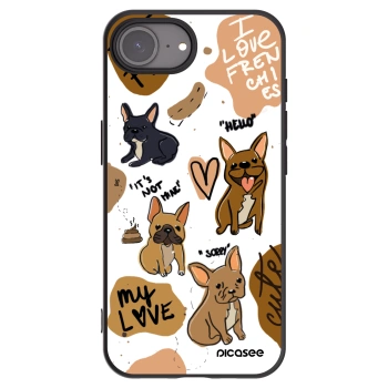 Picasee silikonski črni ovitek za Apple iPhone 16e - Frenchies