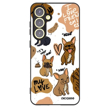 Picasee silikonski črni ovitek za Samsung Galaxy S24 FE S721B - Frenchies