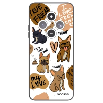 Picasee silikonski črni ovitek za Xiaomi Redmi 14C - Frenchies