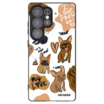 Picasee silikonski črni ovitek za Samsung Galaxy S25 Ultra 5G - Frenchies