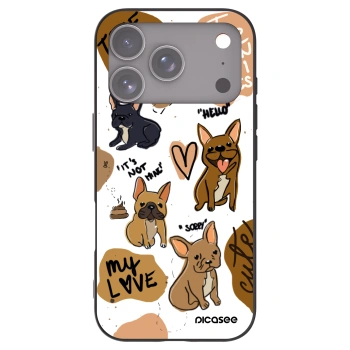 Picasee silikonski črni ovitek za Apple iPhone 17 Pro - Frenchies