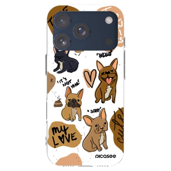 Picasee silikonski prozorni ovitek za Apple iPhone 17 Pro - Frenchies