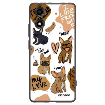 Picasee silikonski črni ovitek za Motorola Moto E14 - Frenchies