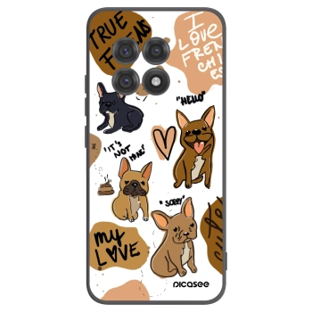 Picasee silikonski črni ovitek za OnePlus 13R 5G - Frenchies