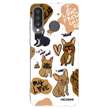 Picasee silikonski prozorni ovitek za Huawei P30 Lite - Frenchies