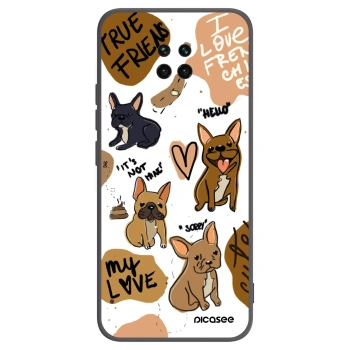 Picasee silikonski črni ovitek za Xiaomi Redmi Note 9S - Frenchies