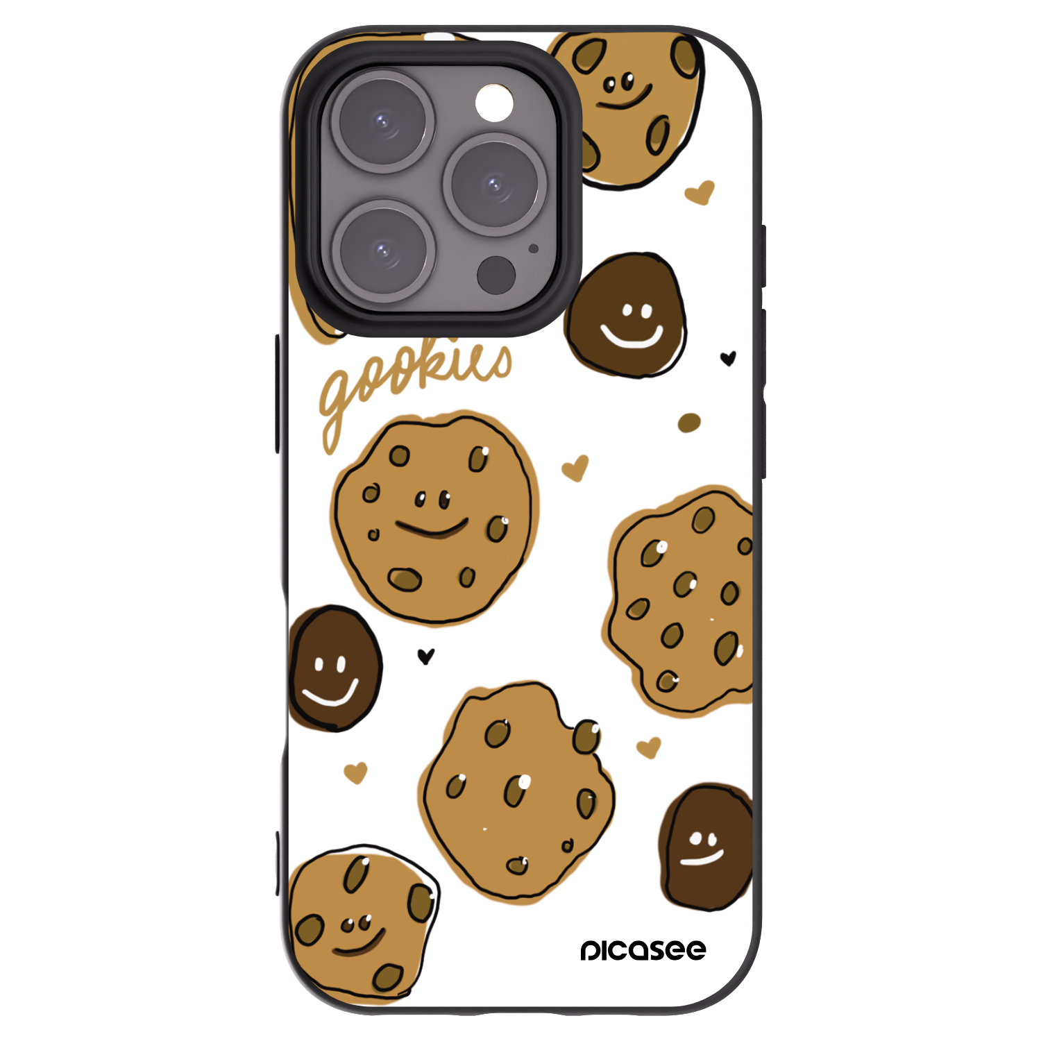 Picasee silikonski črni ovitek za Apple iPhone 16 Pro - Gookies