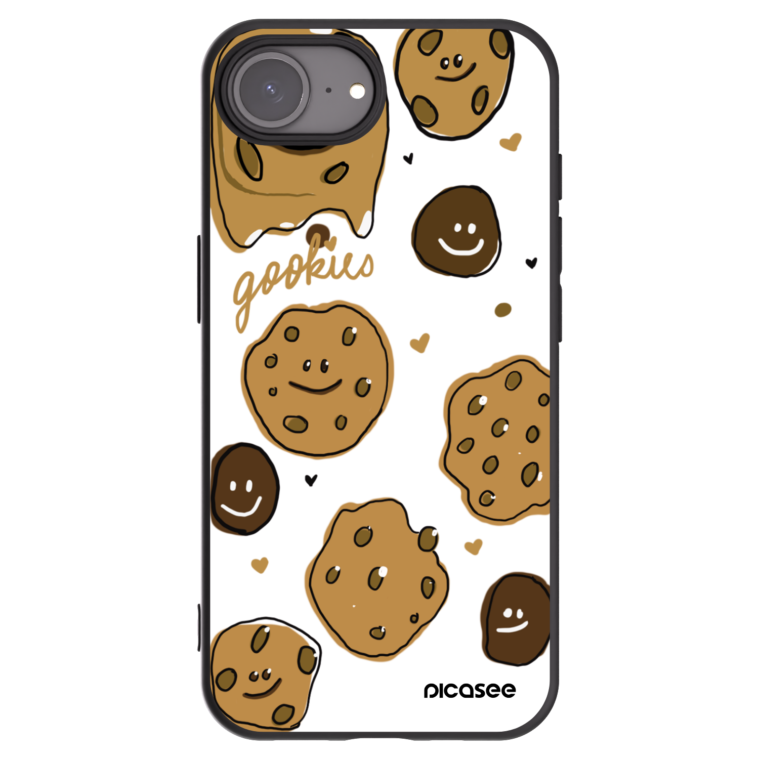 Picasee silikonski črni ovitek za Apple iPhone 16e - Gookies