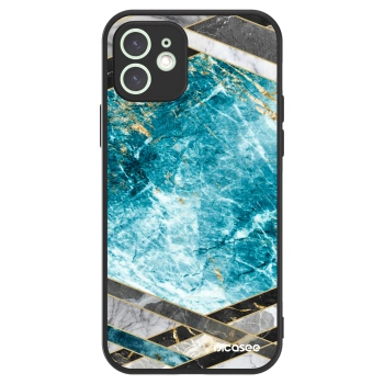 Picasee ULTIMATE CASE MagSafe za Apple iPhone 12 - Blue geometry