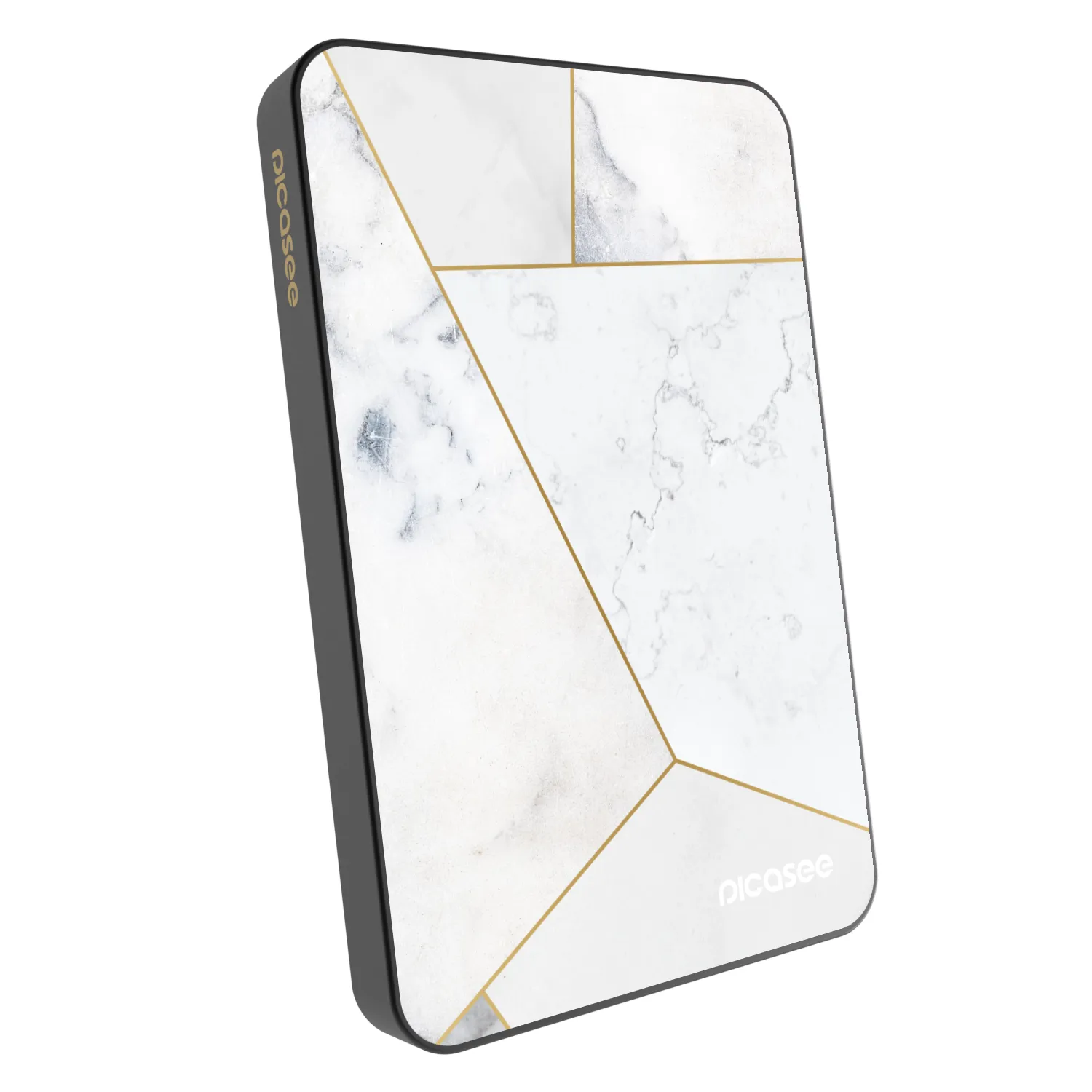 Picasee Prenosna baterija z MagSafe 5 000 mAh Siva - White tile