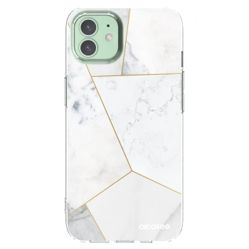 Picasee silikonski prozorni ovitek za Apple iPhone 12 - White tile