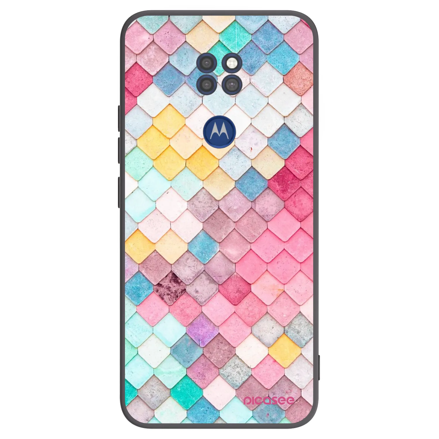 Picasee silikonski črni ovitek za Motorola Moto G9 Play - Colorful roof