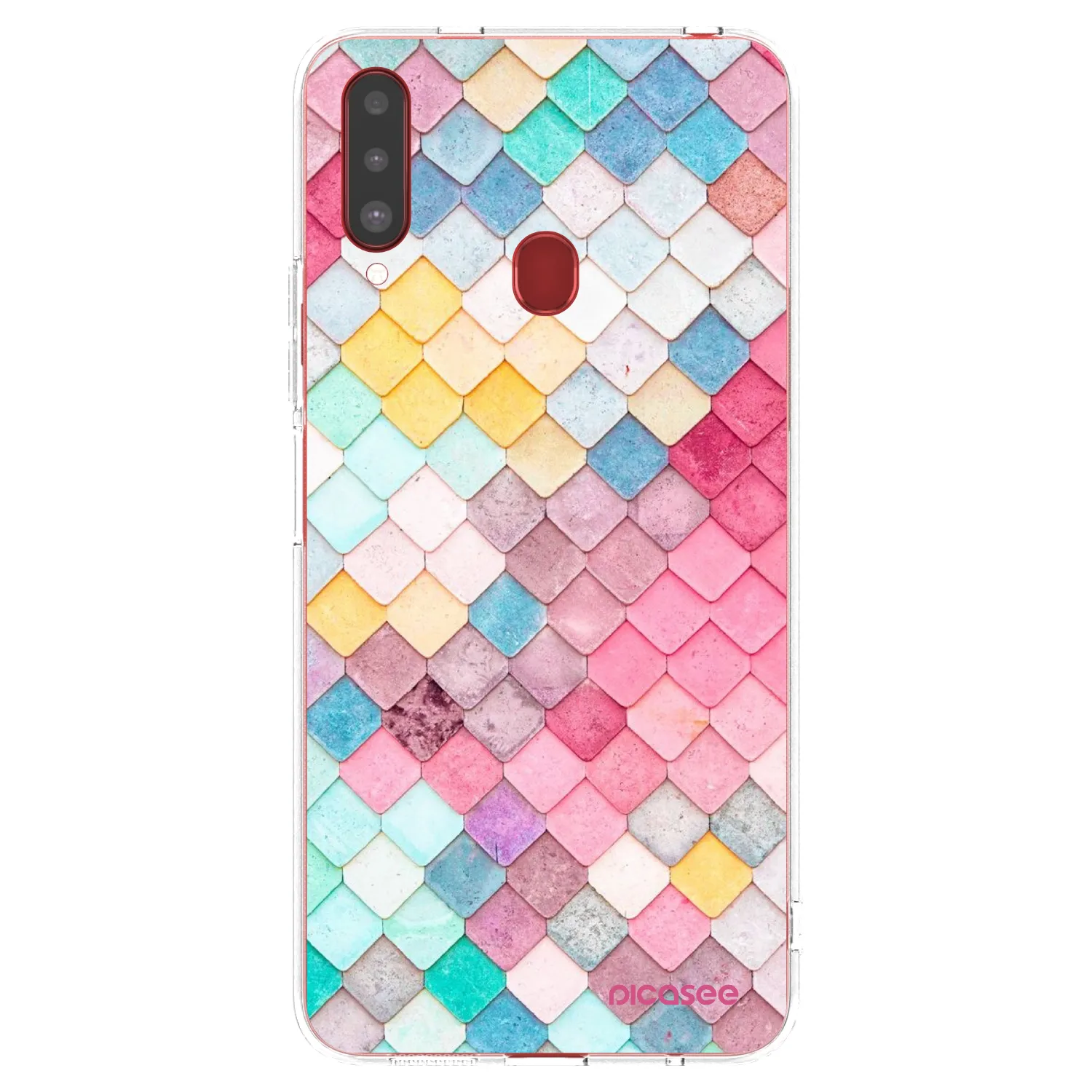 Picasee silikonski prozorni ovitek za Samsung Galaxy A20s - Colorful roof