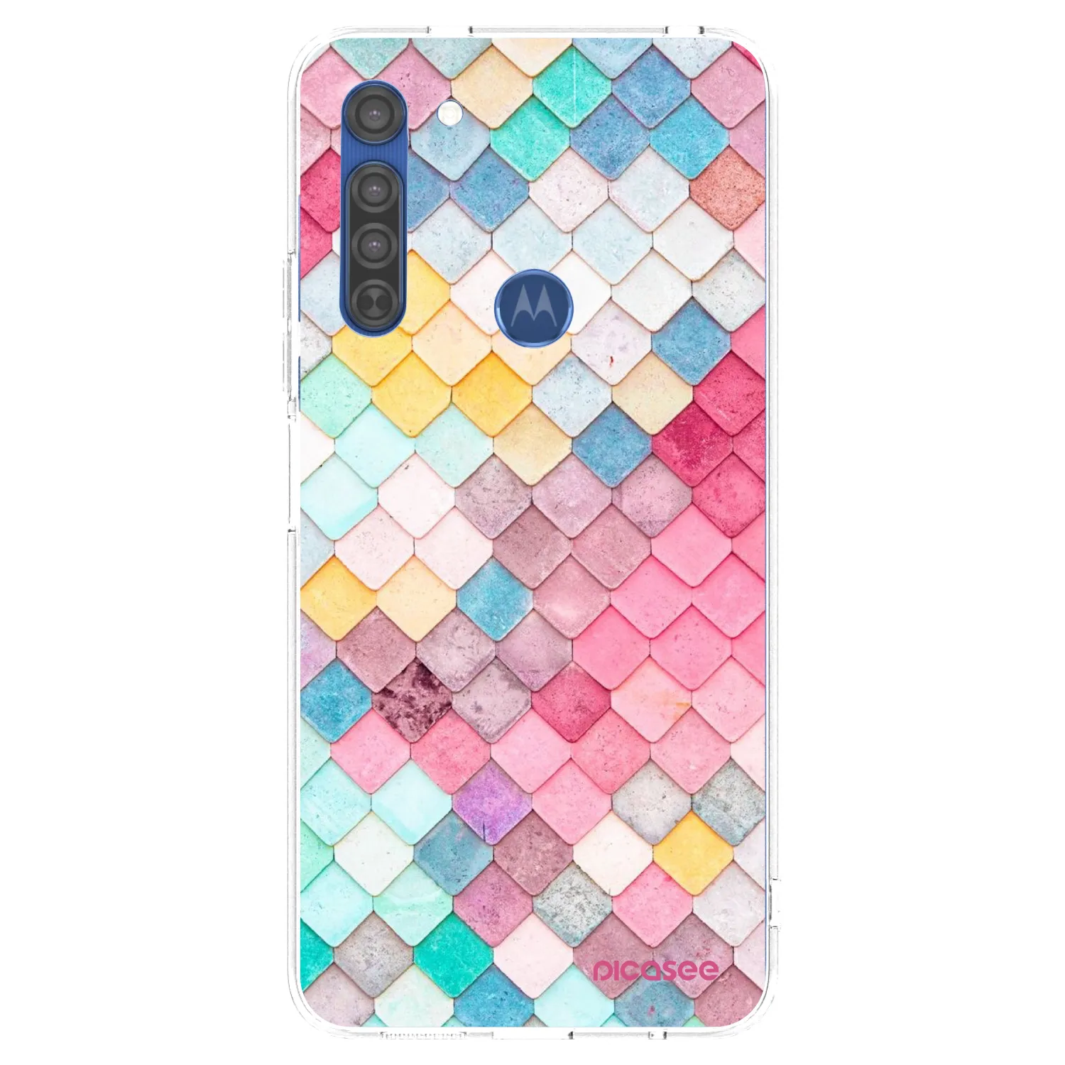 Picasee silikonski prozorni ovitek za Motorola Moto G8 - Colorful roof
