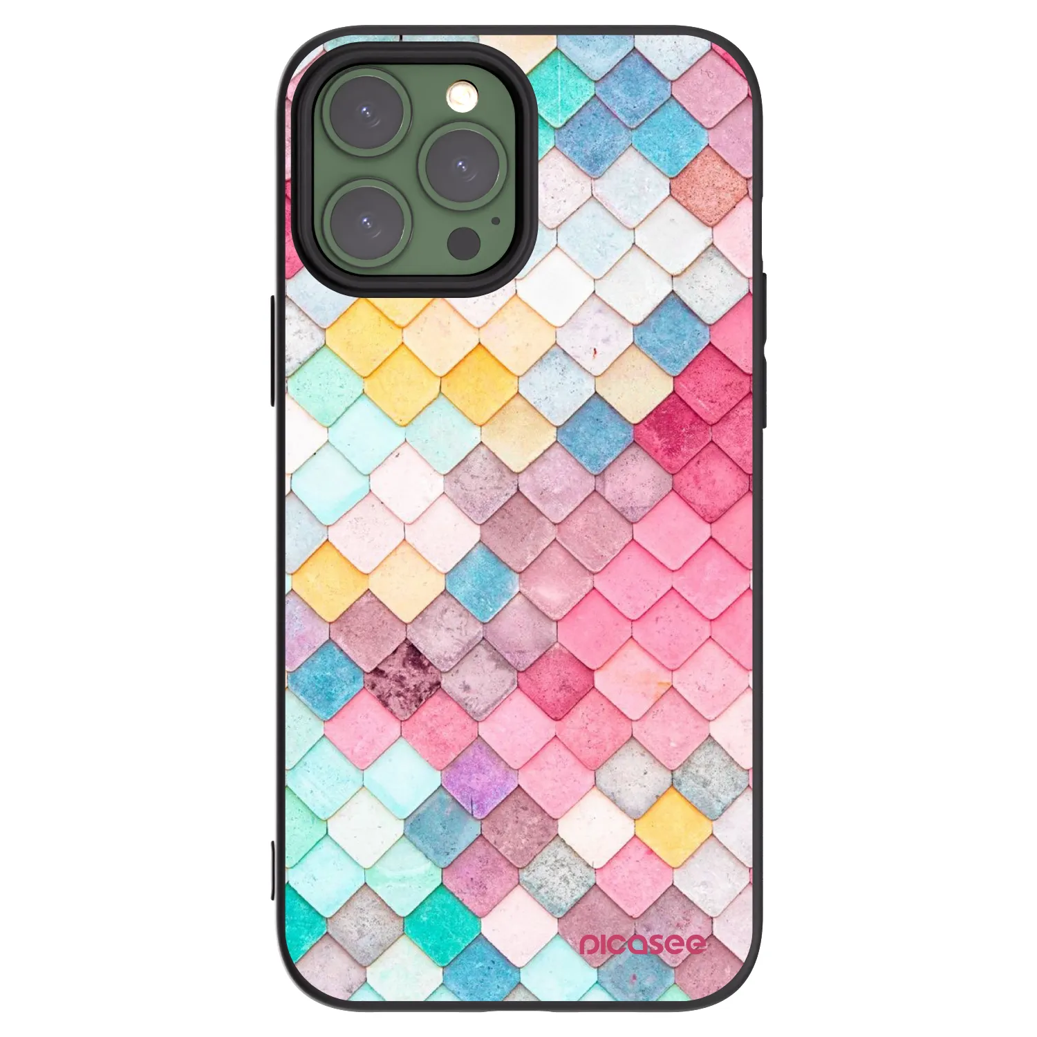 Picasee silikonski črni ovitek za Apple iPhone 13 Pro Max - Colorful roof