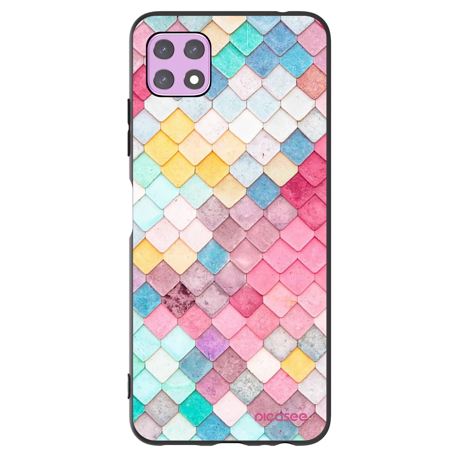 Picasee silikonski črni ovitek za Samsung Galaxy A22 A226B 5G - Colorful roof