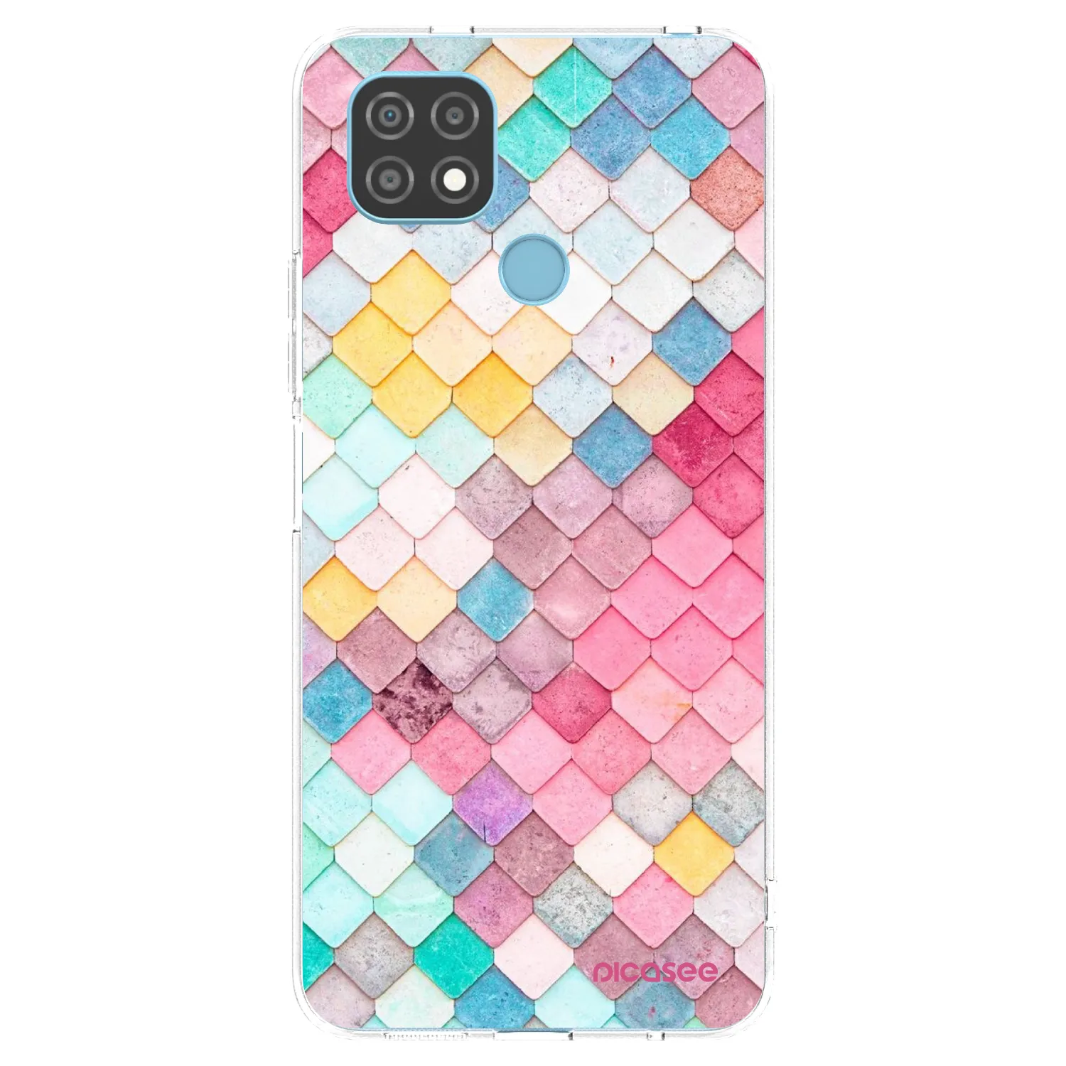 Picasee silikonski prozorni ovitek za Realme C21 - Colorful roof
