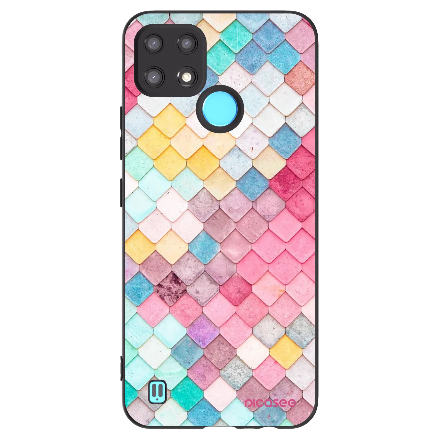 Picasee silikonski črni ovitek za Realme C21 - Colorful roof