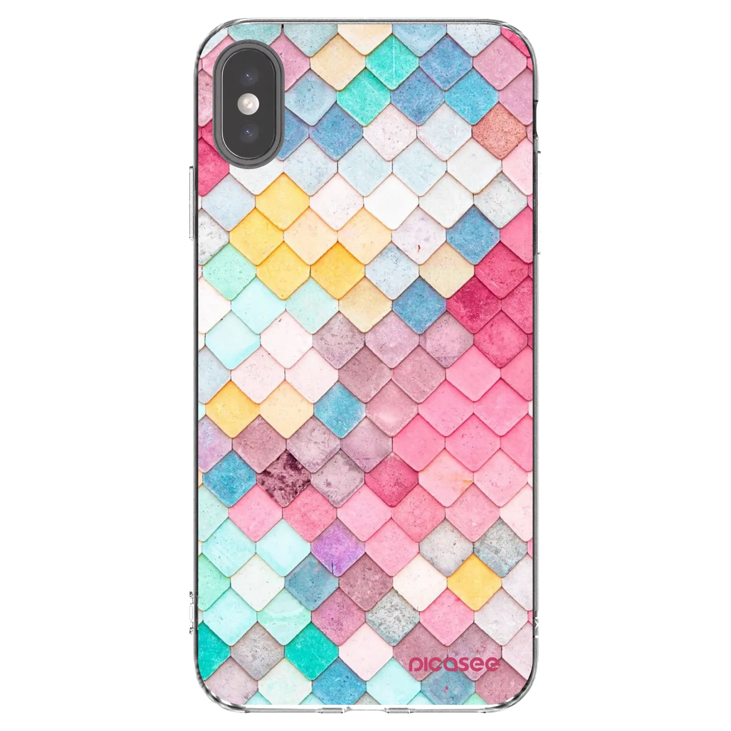Picasee silikonski prozorni ovitek za Apple iPhone XS Max - Colorful roof