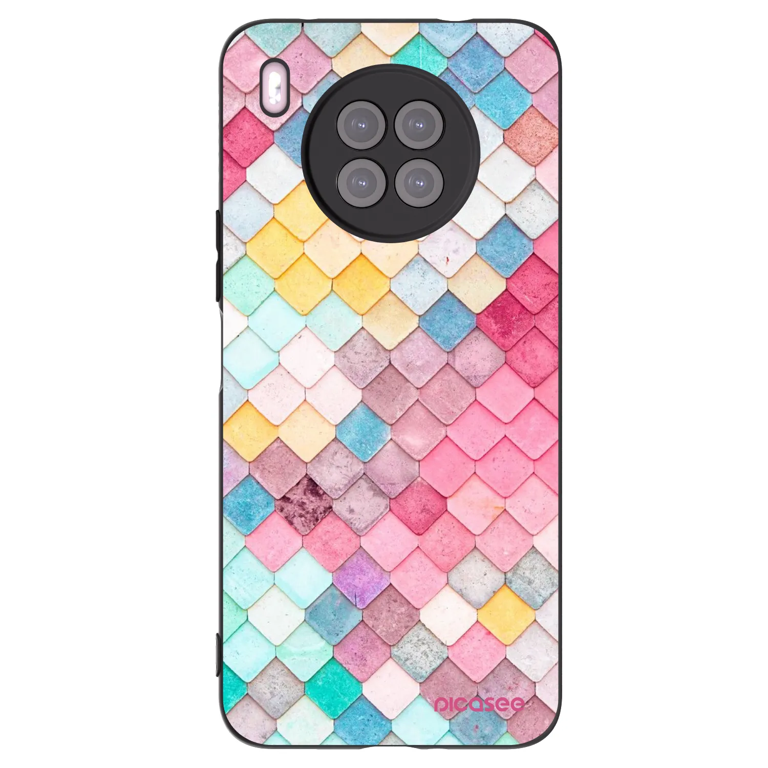 Picasee silikonski črni ovitek za Huawei Nova 8i - Colorful roof