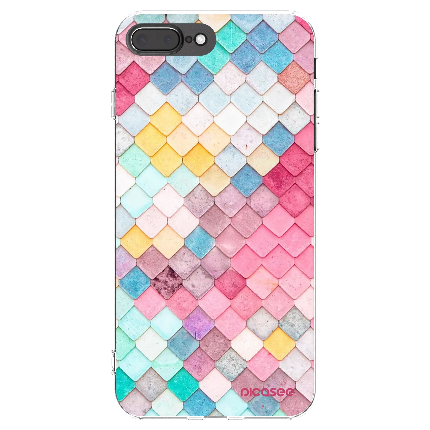 Picasee silikonski prozorni ovitek za Apple iPhone 7 Plus - Colorful roof