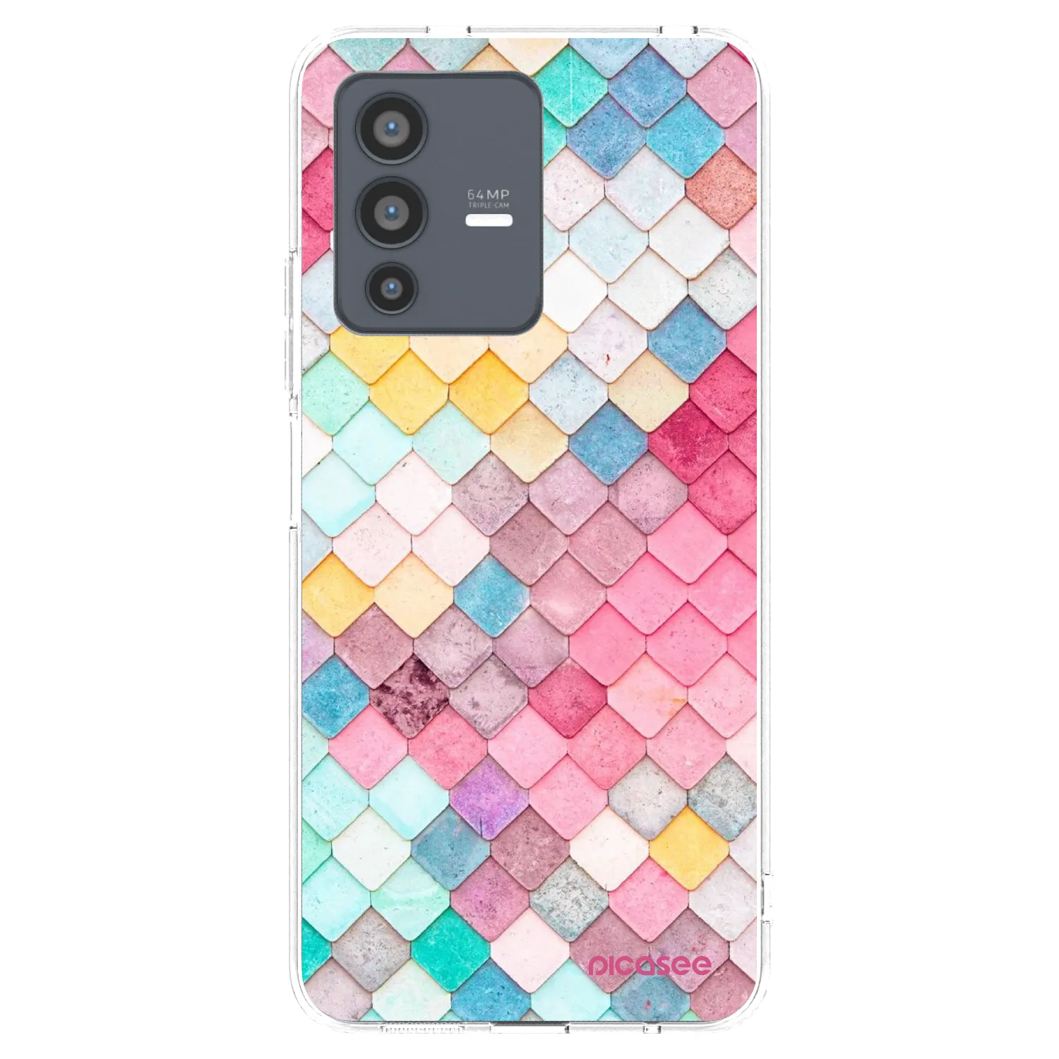 Picasee silikonski prozorni ovitek za Vivo V23 5G - Colorful roof