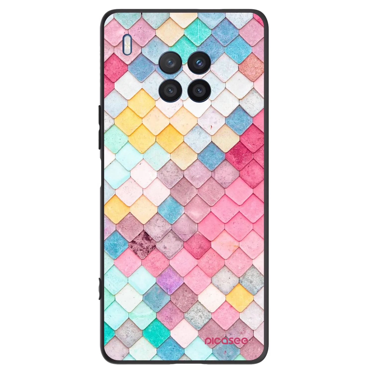 Picasee silikonski črni ovitek za Honor 50 Lite - Colorful roof