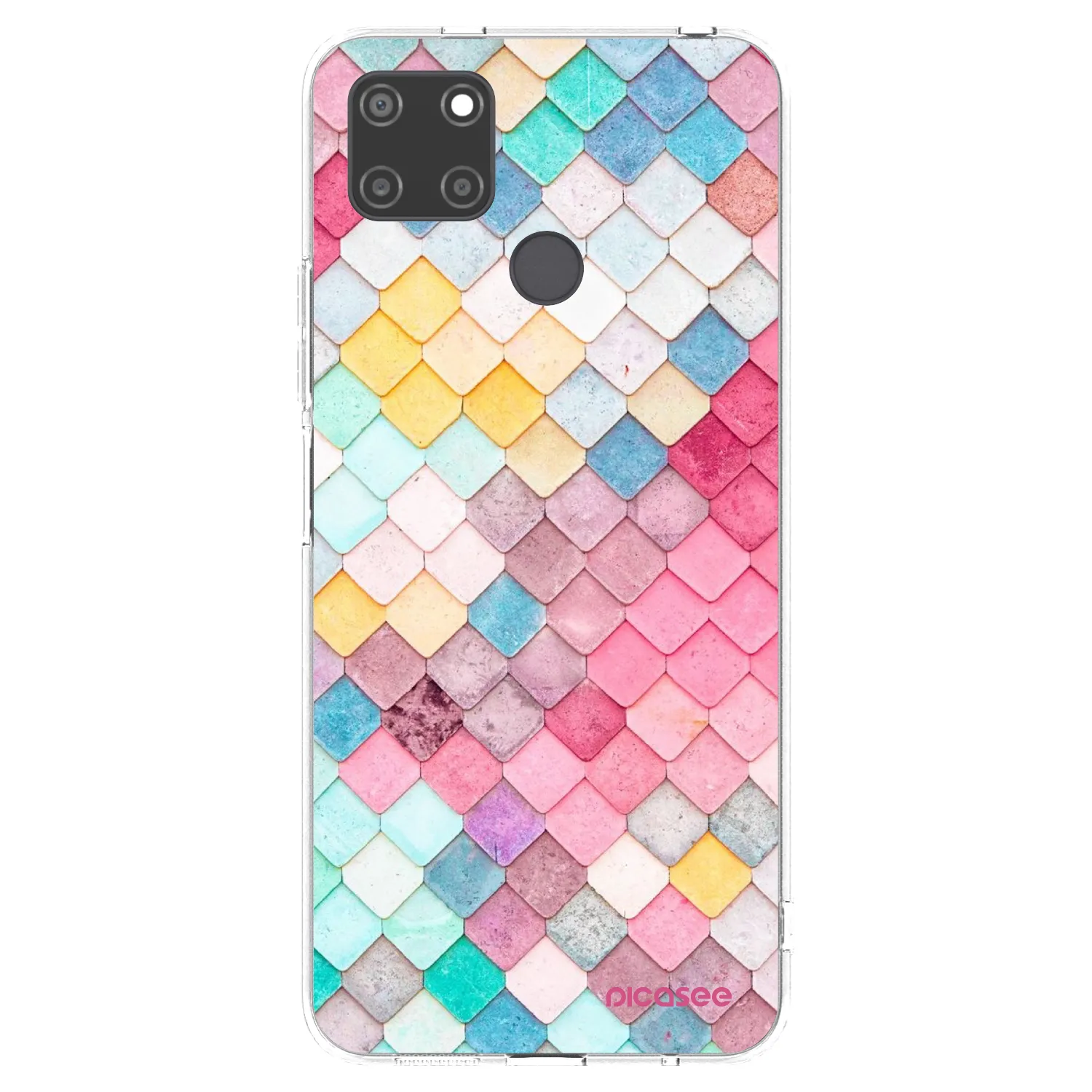Picasee silikonski prozorni ovitek za Realme C21Y - Colorful roof