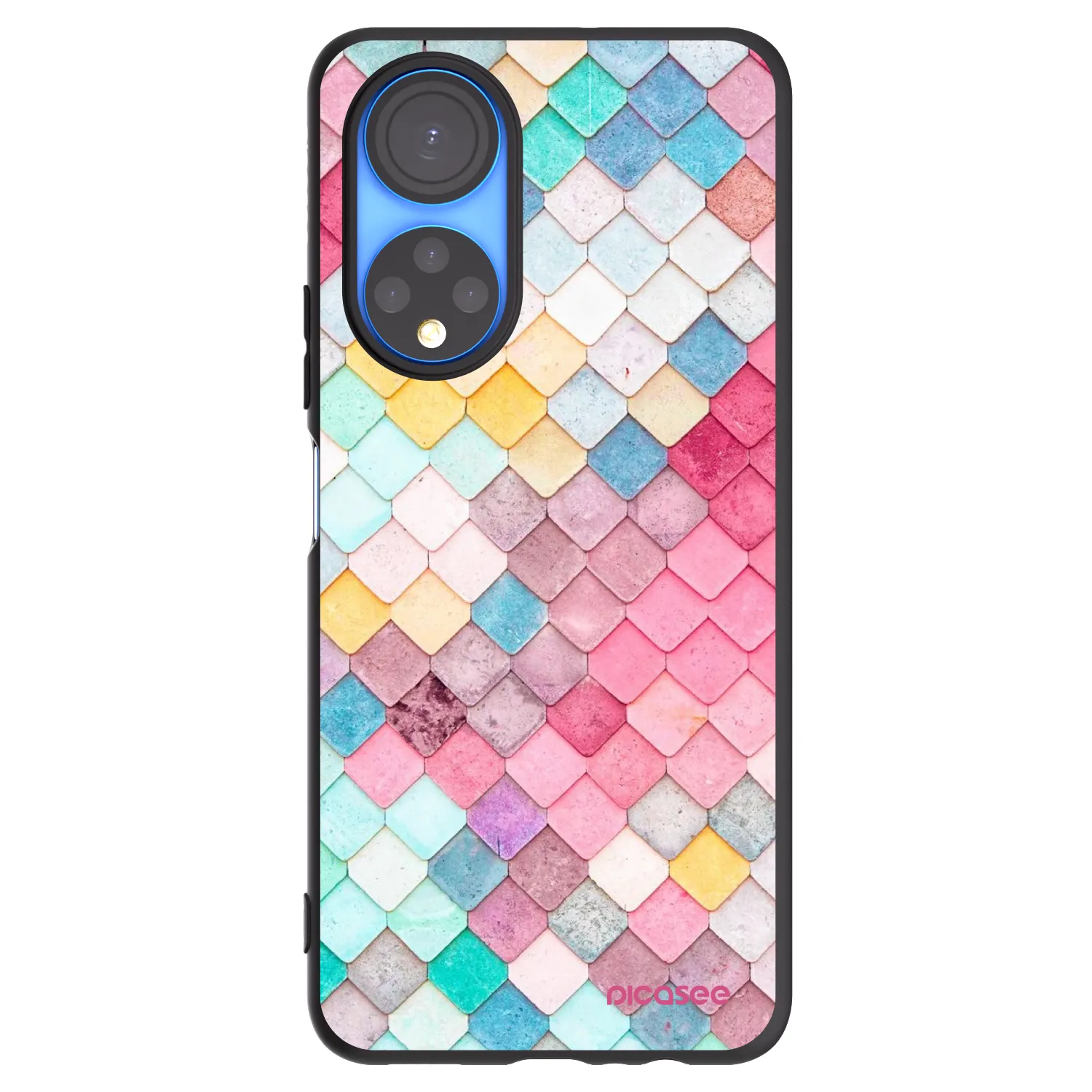 Picasee silikonski črni ovitek za Honor X7 - Colorful roof