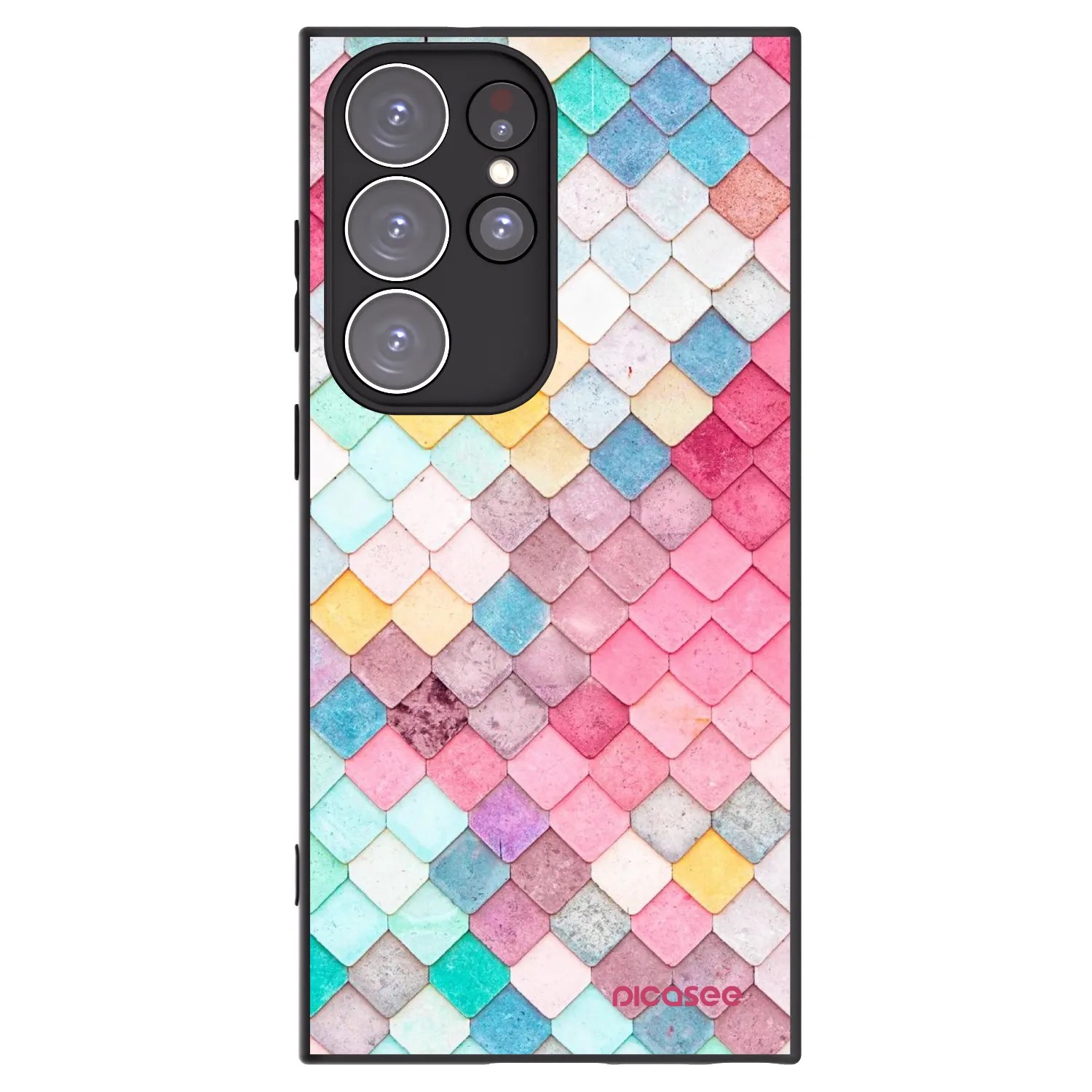Picasee silikonski črni ovitek za Samsung Galaxy S23 Ultra 5G - Colorful roof