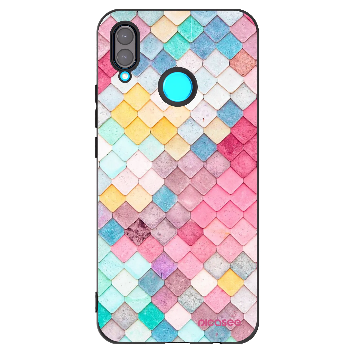 Picasee silikonski črni ovitek za Huawei Nova 3 - Colorful roof