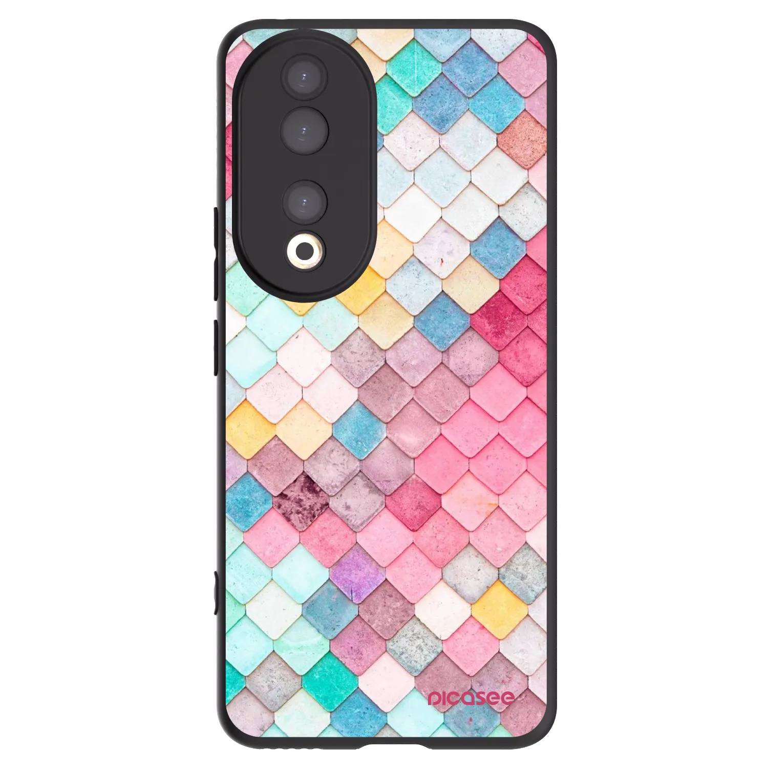 Picasee silikonski črni ovitek za Honor 90 5G - Colorful roof